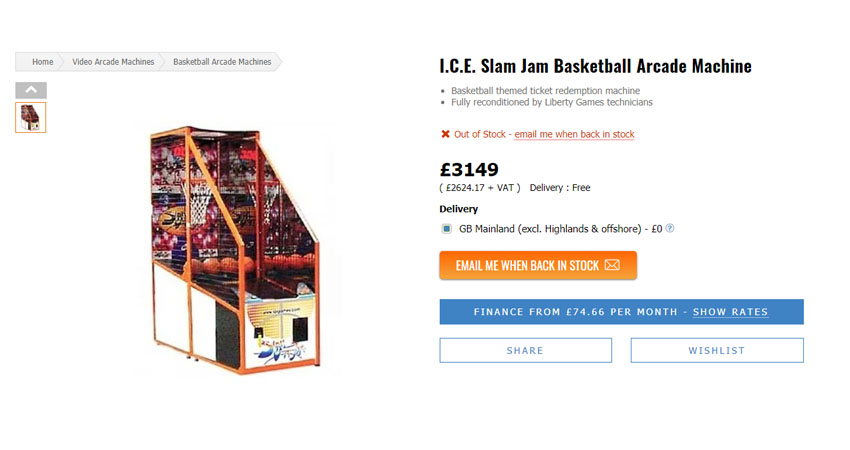 libertygames basketball arcade machine