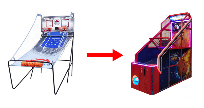 The change course of basketball arcade machine